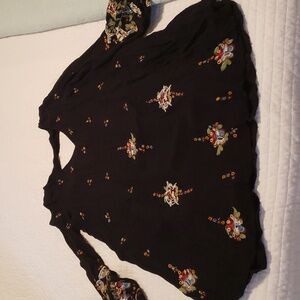 Free People Black embroidered dress